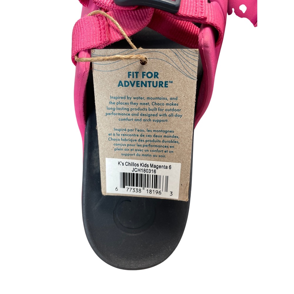 Chaco Chillos Kids Magenta Slide Sandals JCH180316 Size 6 NEW - Picture 2 of 3